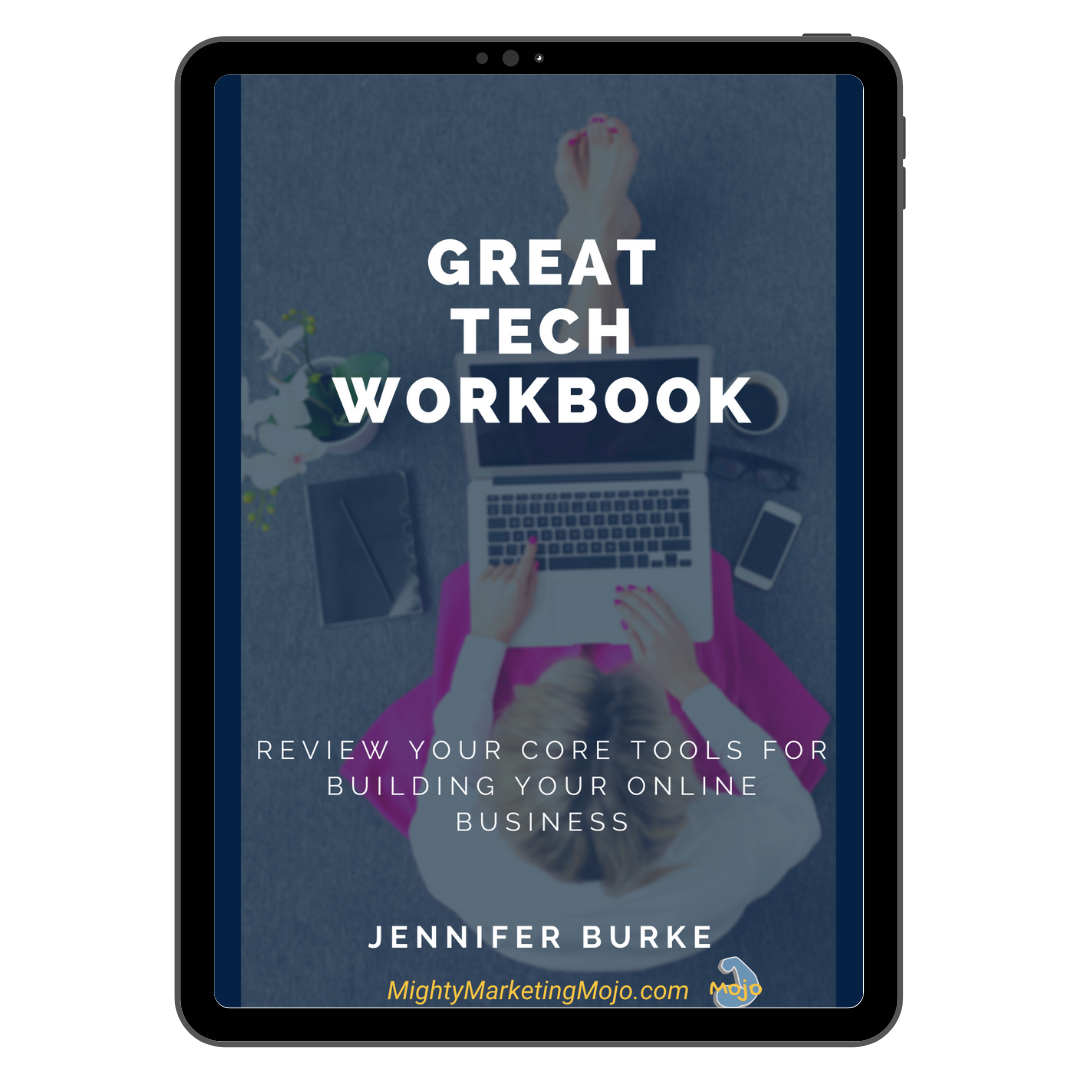 Woman working laptop great tech choices workbook