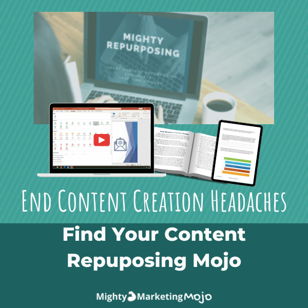 Save Time and Energy by Finding Your Content Repurposing Mojo in workshop training 