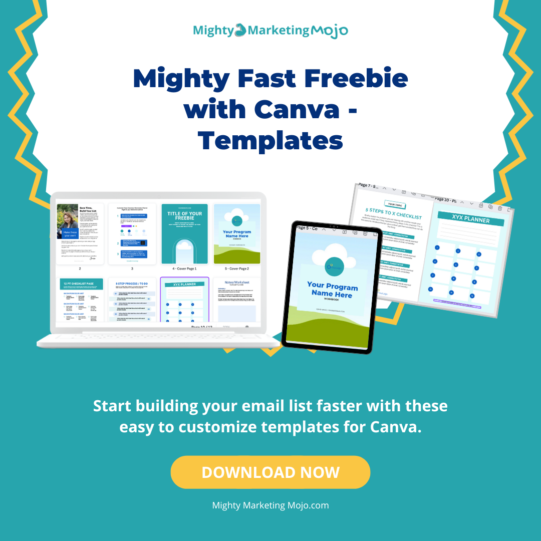 Mock up of digital product Canva templates to create email opt-in